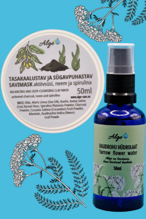 Tasakaalustav ja sügavpuhastav savimask + raudrohu hüdrolaat