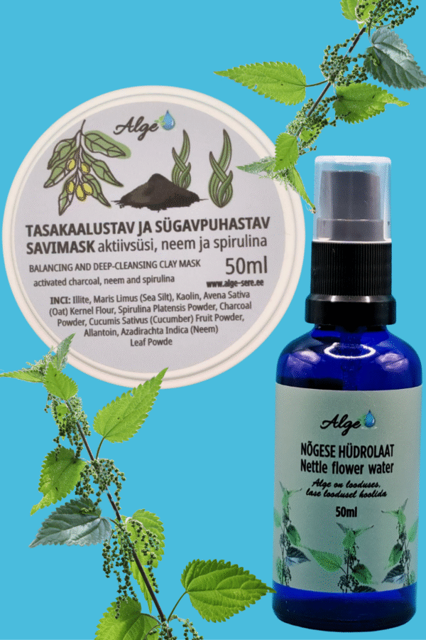 Tasakaalustav ja sügavpuhastav savimask + nõgese hüdrolaat